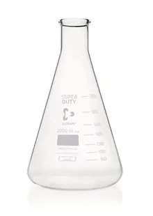 Balon Erlenmeyer DURAN®-Super cu gât îngust, 2000 ml, Ø exterior balon 166 mm