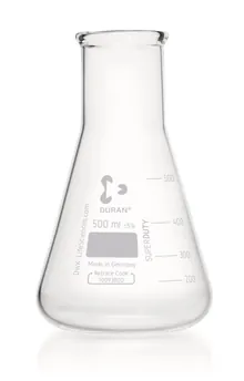 Balon Erlenmeyer DURAN®-Super cu gât larg, 500 ml, Ø exterior balon 105 mm, H 175 mm