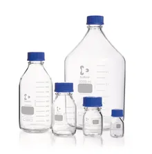 Sticlă cu filet DURAN® din sticlă transparentă cu inel de turnare și capac PP, 750 ml