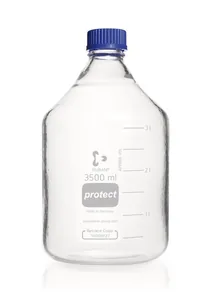 Flacon cu filet, DURAN® Protect, cu inel de turnare și capac, PP, 3500 ml