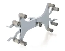 Cleme pentru biurete pentru 2 biurete, aluminiu turnat, cu suport cu rolă, 1 bucată