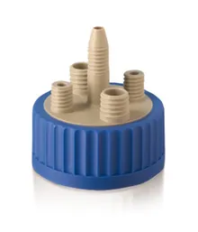 Capac cu filet cu 4 porturi de rezervă pentru GLS 80, PP, albastru/gri, 1 bucată