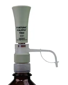 Dozator FORTUNA® POLYFIX®, 2 - 10 ml, piston de sticlă și cilindru din sticlă maro