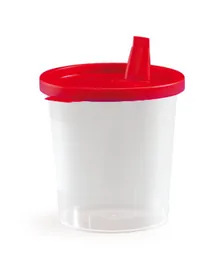 Pahare de probă cu capac cu închidere rapidă, 125 ml, capac roșu, cu cioc, 500 bucăți