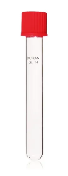 Tub de cultură cu capac cu filet, DURAN®, filet GL 14, Ø 13 x L 100 mm, 50 buc.