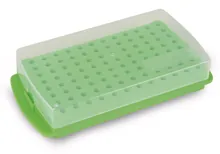Suporturi pentru fiole de reacție Rotilabo® 2 în 1, PP, verde, dublă față, 96 de sloturi