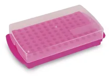 Suporturi pentru fiole de reacție Rotilabo® 2 în 1, PP, roz, dublă față, 96 de sloturi