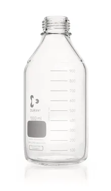 Flacon cu filet DURAN® sticlă transparentă fără inel de turnare și capac cu filet, 1000 ml
