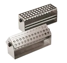 Tavă pentru eprubete din oțel inoxidabil, pentru 44 eprubete Ø 18 mm, 1 buc.