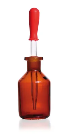 Sticle cu picurător, sticlă sodă-calcar, sticlă maro, 50 ml, 10 bucăți