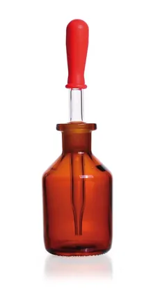 Sticle cu picurător, sticlă sodă-calcar, sticlă maro, 100 ml, 10 bucăți