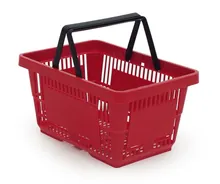Coș de mână din plastic, roșu, 22 l, 1 bucată