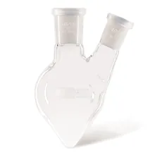 Balon piriform cu două gâturi, 100ml,DURAN®, Gât central NS 19/26