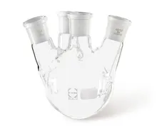 Balon cu fund rotund cu patru gâturi, 250 ml, gât central NS 29/32, gât lateral NS 29/32
