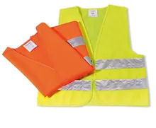 Vestă de siguranță retro-reflectorizantă, din poliester, mărimea M-XL, galben, 5 buc.