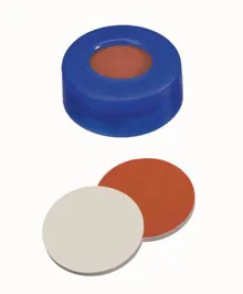 Capace cu inel de prindere, versiune moale, PE, ND11, Septum Cauciuc/PTFE, 1.0 mm 45°