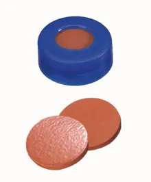 Capace cu inel de prindere, versiune moale, PE, ND11, Septum Cauciuc natural/TEF, 1.0 mm 65°