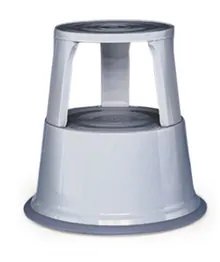Scaun pe rotile, metalic, gri deschis, înălțime 430 mm, 1 bucată