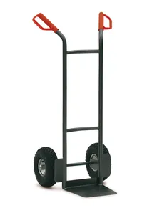 Cărucior pentru transportat lăzi, negru-argintiu, tuburi de oțel, capacitate 250 kg