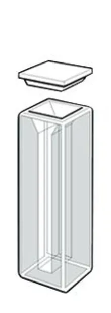 Cuvetă de sticlă ROTILABO®-precision, semi-, micro, sticlă de cuarț, capac sigilat