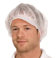 Bonete cu plasă, bonete de unică folosință, fleece PP, alb, Ø 48 cm, 100 bucăți