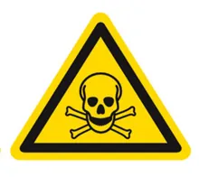 Semn de avertizare, etichetă individuală, folie PE, Substanțe toxice, 100 mm, 1 bucată