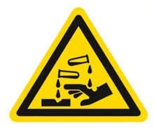 Semn de avertizare, pe coală, folie PE, Substanțe corozive, 50 mm, 1 coală(i)