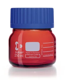 Flacoane cu filet cu gât larg DURAN®, sticlă brună, 0.25 l, filet GLS 80
