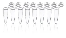 Flacoane de reacție PCR, benzi de 8 tuburi, 0,2ml, capace individuale plate atașate, 120 bucăți