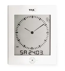 Ceas de perete radio cu afișaj climat interior, L 220 x A 31 x Î 265 mm, 580 g