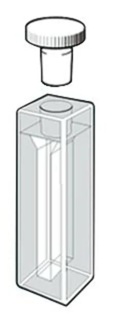 Cuvetă de sticlă ROTILABO®-precision, semi-, micro, sticlă de cuarț, dop, 1.4 ml