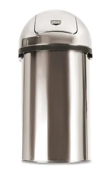 Coș de gunoi cu clapetă, oțel cromat, Ø 400 mm, H 820 mm, 60 l, 1 bucată