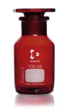 Sticlă de depozitare cu gât larg, dop de sticlă, DURAN®, chihlimbar, 100 ml, 1 bucată(ți)