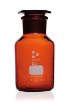 Sticlă de depozitare cu gât larg, dop de sticlă, DURAN®, chihlimbar, 500 ml, 1 bucată(ți)