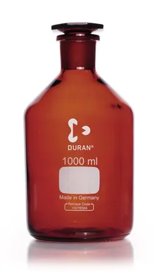 Sticlă de depozitare cu gât îngust, dop de sticlă, sticlă chihlimbar DURAN®,, 1000 ml