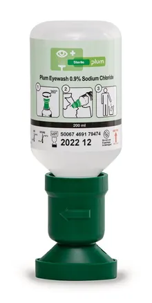 Flacon de unică folosință pentru spălarea ochilor, 200 ml, pentru un ochi, Densitate (D) 1,002 g/cm³