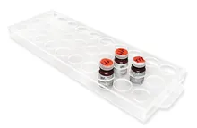 Suport pentru fiole de probă, acrilic, 30 de orificii, Ø orificiu 24 mm, 1 bucată