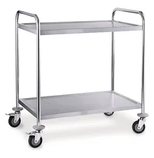 Cărucior Rotilabo®-shelf, oțel inoxidabil, 18/0, cu 2 rafturi, 1 bucată