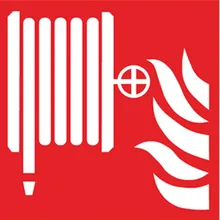 Semn de protecție împotriva incendiilor furtun de incendiu, folie autoadezivă, L 200 x Î 200 mm, 1 bucată