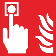 Semn de protecție împotriva incendiilor, alarmă de incendiu, folie autoadezivă, W 200 x H 200 mm, 1 bucată(ți)