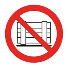Semn de interdicție, autoadeziv, depozitarea interzisă, ISO 7010, 1 bucată(ți)