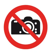 Semn de interdicție, autoadeziv, fotografiatul interzis, ISO 7010, 1 bucată(ți)