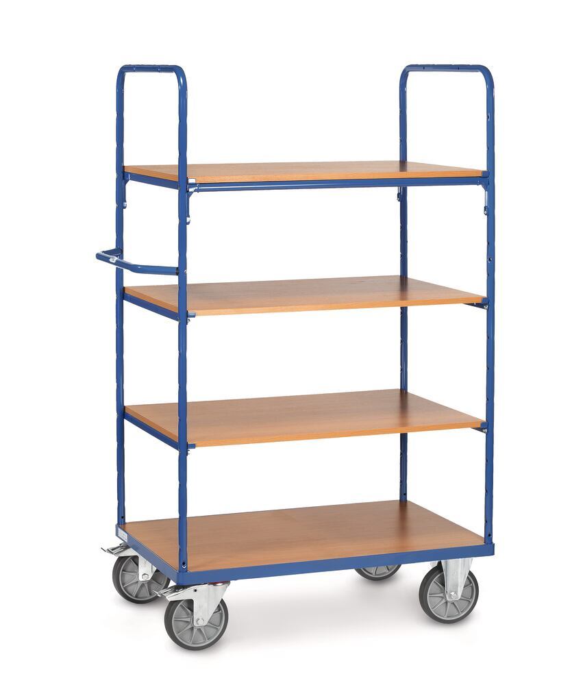 Wooden shelf trolley with four shelves, 1169 x 609 x 1800 mm, 1 unit(s)