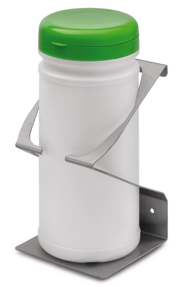 SEKUROKA wall holder for tins, With 100 disinfection or cleaning wipes