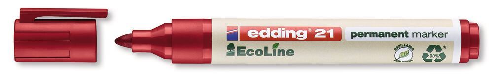 21 EcoLine permanent marker, Red, line width 1.5-3 mm, 10 unit(s)
