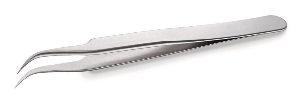 ROTILABO® precision tweezers, Curved SA type 7, L 120 mm, SS 0.09 mm, 1 unit(s) — Carl Roth, cod 22A4.1