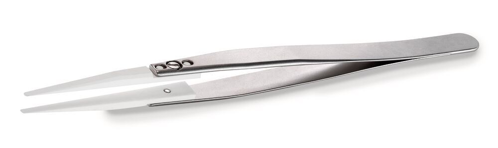 ROTILABO® ceramic tweezers, W. stainl st handle, straight, blunt 2mm, 1 unit(s) — Carl Roth, cod 22A6.1