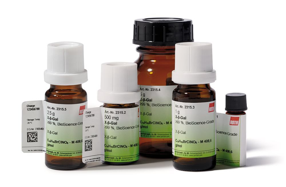 X-beta-Gal, min. 99 %, BioScience-Grade, 500 mg, glass