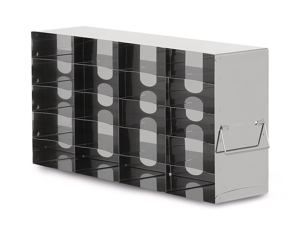 Wide stainless steel cryogenic rack, 6x4, for a box height of 50 mm, 1 unit(s)