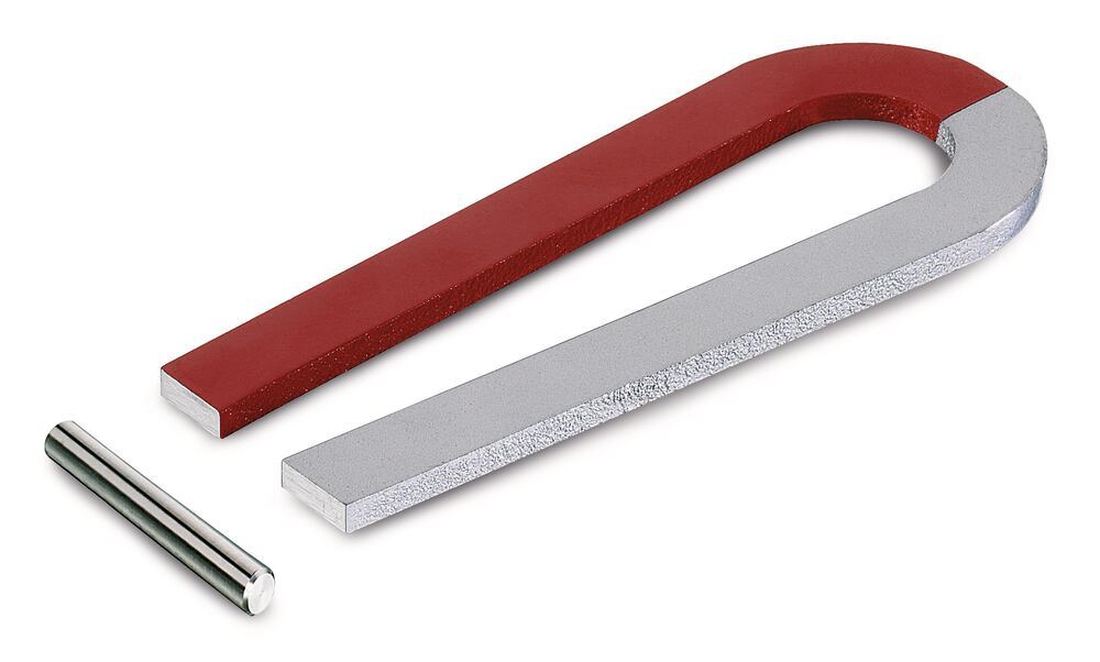 Horseshoe magnet, L 100 x W 40 x H 3 mm, thigh width 10mm, 1 unit(s)